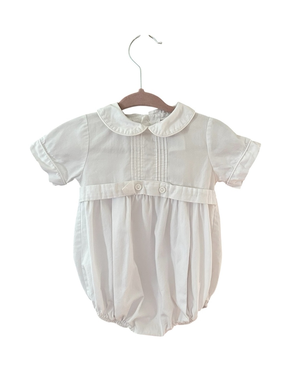 Vintage Alexis Baby White Bubble Romper, 3 months